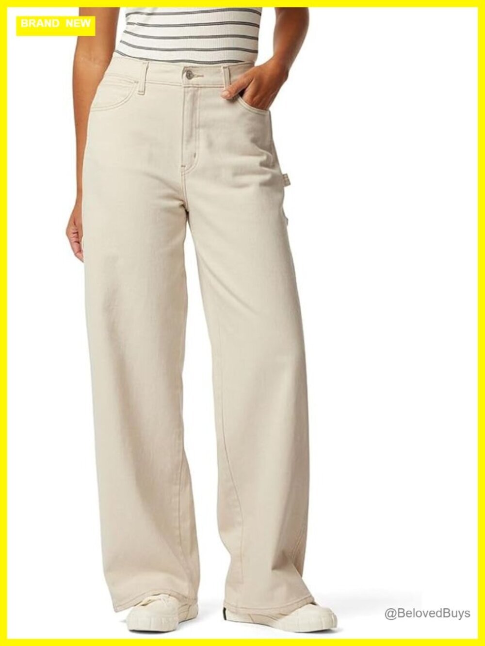 Vintage-Inspired Wide Leg Carpenter Jeans with Stretch Denim